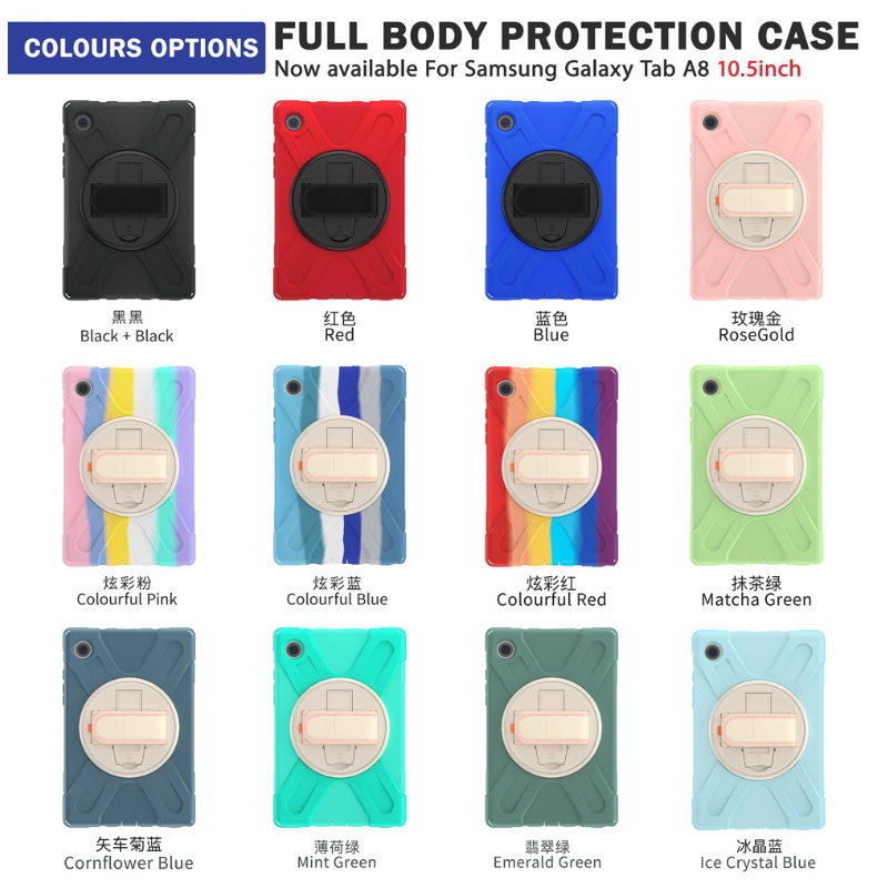 เคส Samsung Galaxy Tab S8+ 5G 12.4" #เคสฝาหลังกันกระแทกมีที่สวมมือพร้อมสายคล้องไหล่