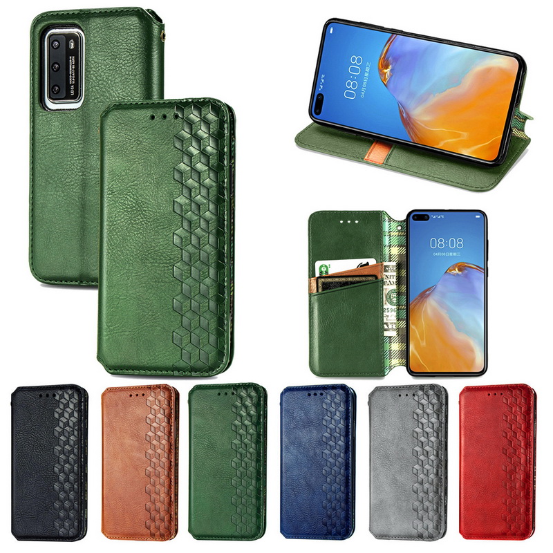 เคส Samsung Galaxy S10 Lite #เคสฝาพับแบบกระเป๋าสตางค์ Magnetic Flip Wallet Bracket Leather Lattice TPU Phone Case