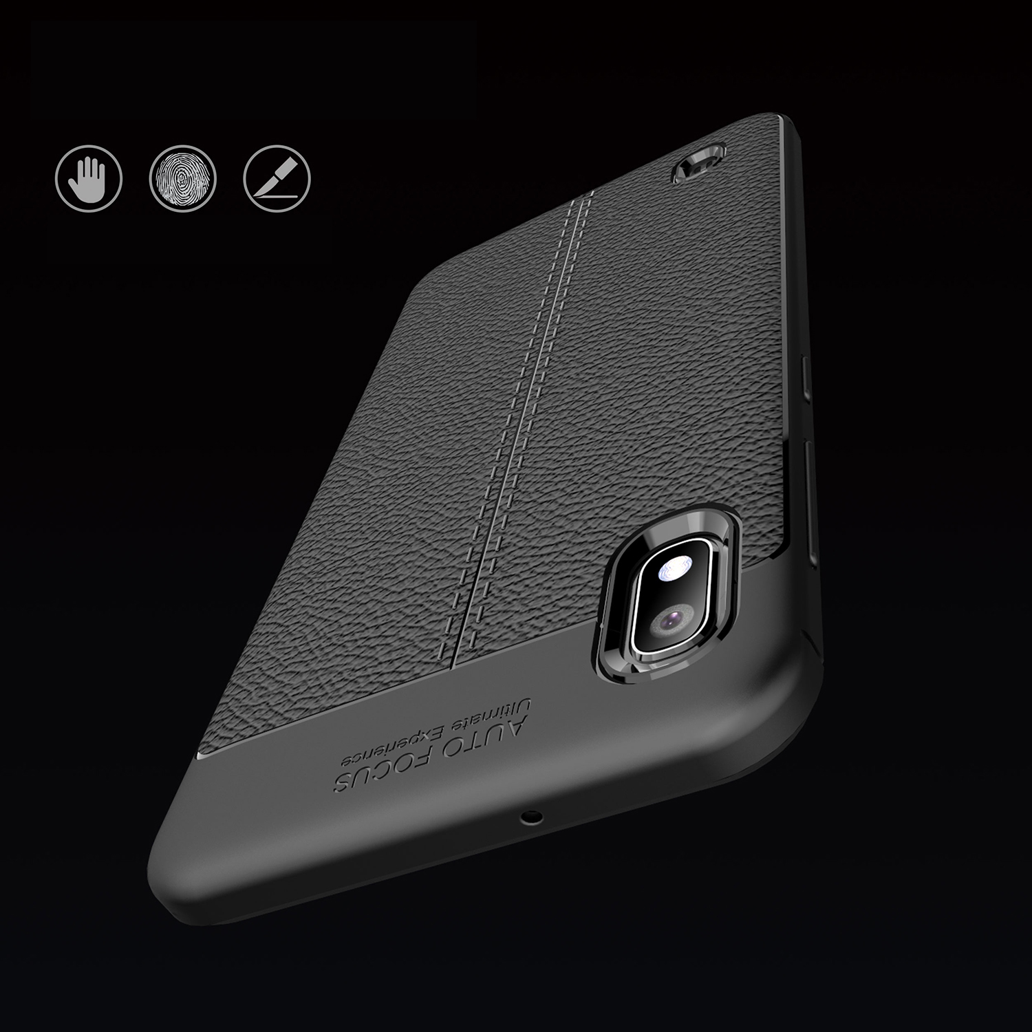 เคส Samsung Galaxy A10 TPU #เคสฝาหลังผิวลิ้นจี่ช่วยป้องกันลายนิ้วมือและกันลื่นได้ดี