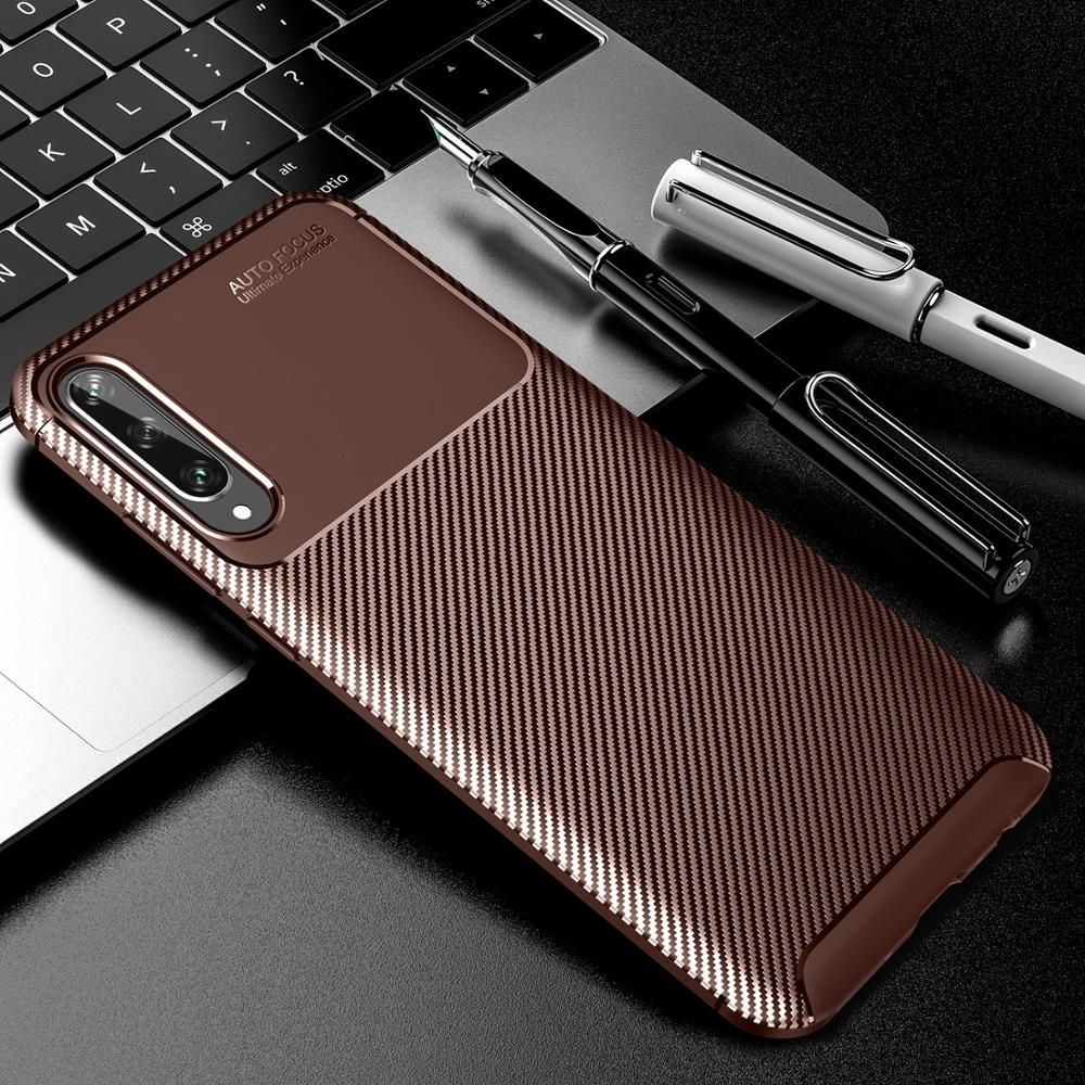 Case Huawei Y8p #เคสฝาหลังนิ่ม Carbon Fiber Anti-drop TPU Protection