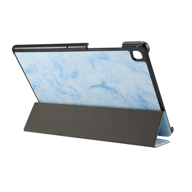 เคส Samsung Galaxy Tab S6 Lite 10.4 SM-P610 SM-P615 SM-P617 #เคสฝาพับปกสามพับลายเนื้อหินอ่อน Marble Texture Tri-fold PU Leather + PC Stand Tablet Shell