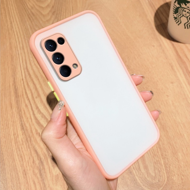 เคส OPPO Reno 5 / Reno 5 5G #เคสฝาหลังขอบซิลิโคนิ่ม Fashion Color Liquid Frame Anti-fall Phone Case