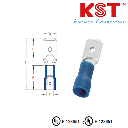 หางปลาเสียบแบนหุ้มตัวผู้,VINYL-INSULATED MALE DISCONNECTORS