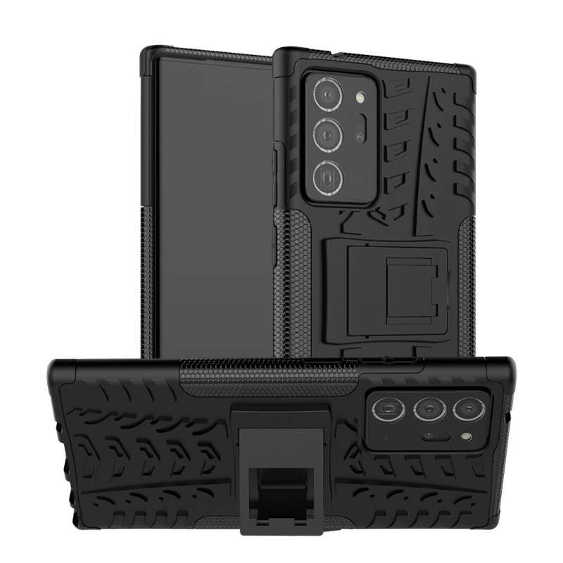 เคส Samsung Galaxy Note 20 Ultra / Note 20 Ultra 5G #เคสฝาหลังกันลื่น Cool Tyre Pattern Kickstand (PC + TPU)