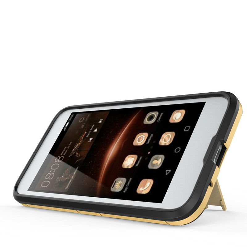 เคส Huawei Y3 (2017) #เคสฝาหลังไฮบริด พลาสติก +TPU มีขาตั้งในตัว