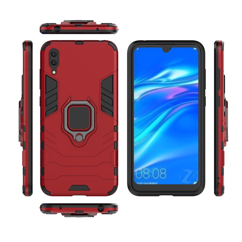 Case Y7 Pro (2019) #เคสฝาหลังพลาสติกแข็ง +TPU Hybrid Case มีแหวนสวมนิ้วโลหะ