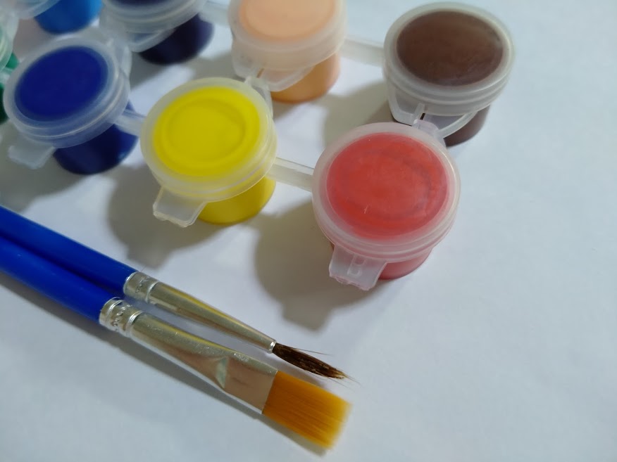 สีอะครีลิค 12 ชิ้น 6 มล. สำหรับนักเรียนเพ้นท์หน้ากากงิ้วปักกิ่ง 6毫升12连体简易装丙烯颜料儿童绘画 6 ml 12 Pieces Simple Acrylic Peking Opera Mask Paint for Student