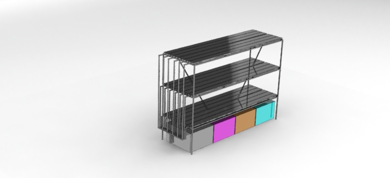 แท่นปลูกพืชแบบราง 2 ชั้น