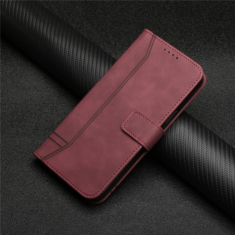 เคส Samsung Galaxy A13 5G#เคสฝาพับแม่เหล็กพร้อมช่องใส่บัตรแบบกระเป๋าสตางค์ Magnetic Flip Wallet Bracket Leather TPU Phone Case