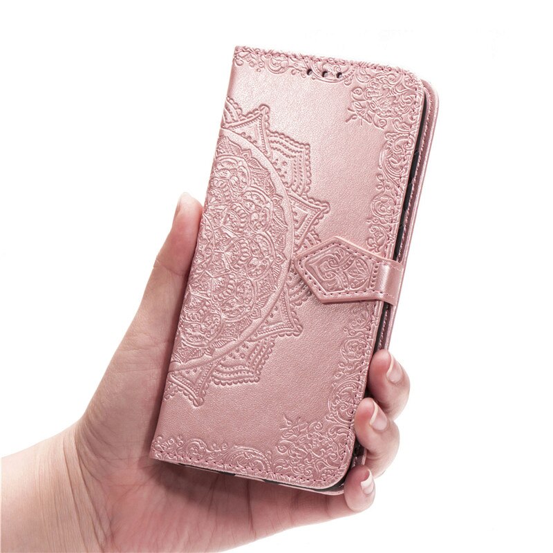 Case Xiaomi Mi Note 10 Lite #เคสฝาพับหนัง PU ผิวลายนูน Embossed Mandala Flower Leather Wallet