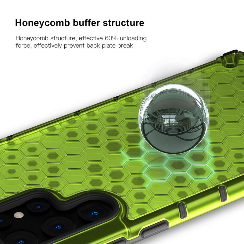 เคส Samsung Galaxy S23 Ultra 5G #เคสฝาหลังกันกระแทก Honeycomb Shock Absorber TPU + PC + Silicone Hybrid