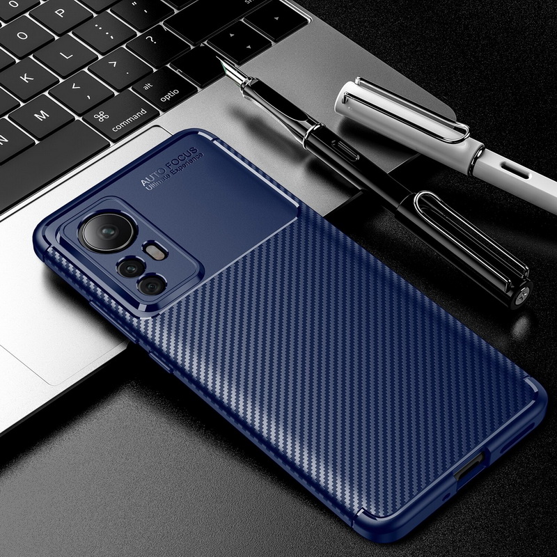 เคส Xiaomi 12 Pro #เคสฝาหลังนิ่ม Carbon Fiber Anti-drop TPU Protection