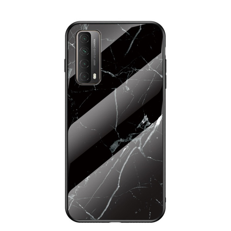 เคส Huawei Y7a #เคสฝาหลัง Gradient Color ลายหินอ่อน Glass + PC + TPU Hybrid Case