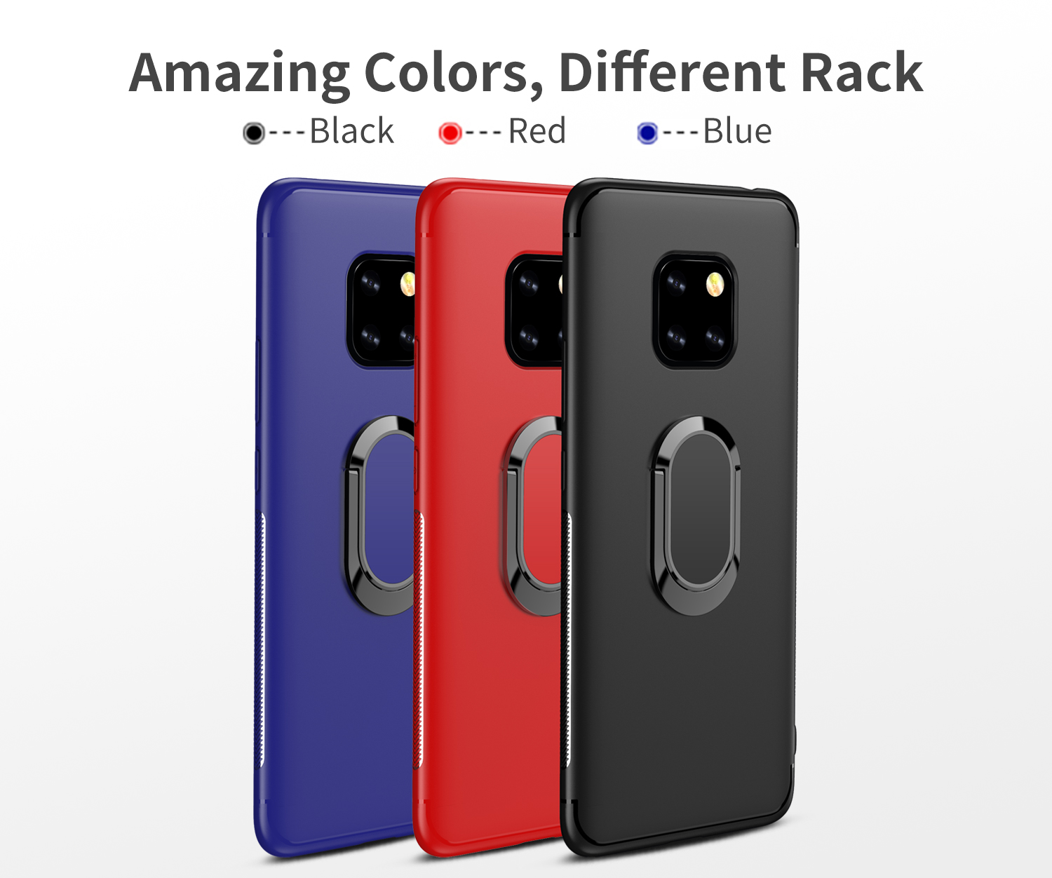 Case Huawei Mate 20 Pro #เคสฝาหลัง TPU มีแหวนสวมนิ้ว Magnetic Finger Ring Kickstand Matte TPU Cover