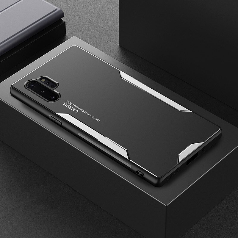 เคส Samsung Note 10+ #เคสฝาหลังไฮบริด Metal +TPU Shockproof metal back plate Phone Back Cover