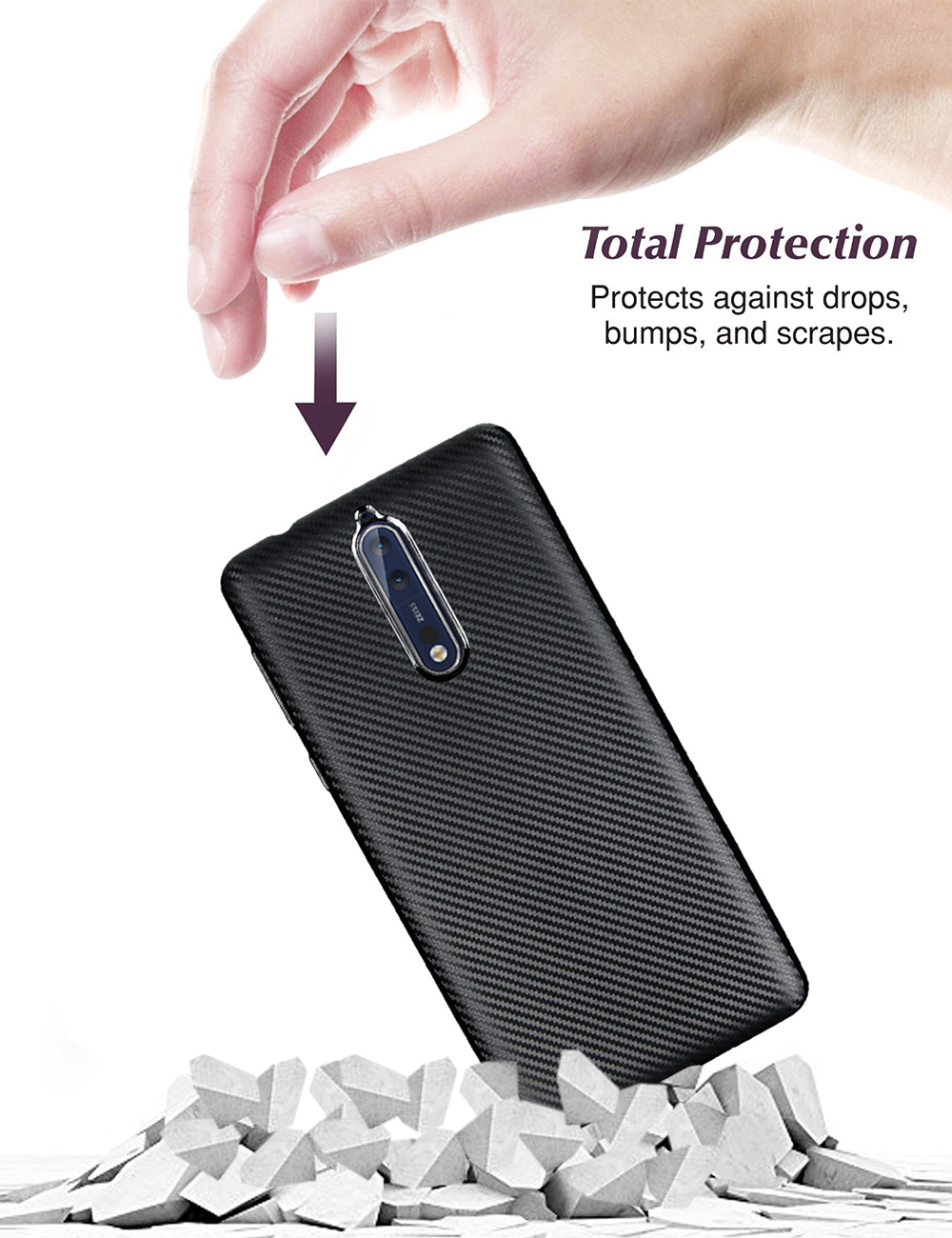 เคส Nokia 8 #เคสฝาหลัง TPU นิ่มแบบคาร์บอนไฟเบอร์ Soft Skin Case สินค้าดีราคาเบาๆสบายกระเป๋า