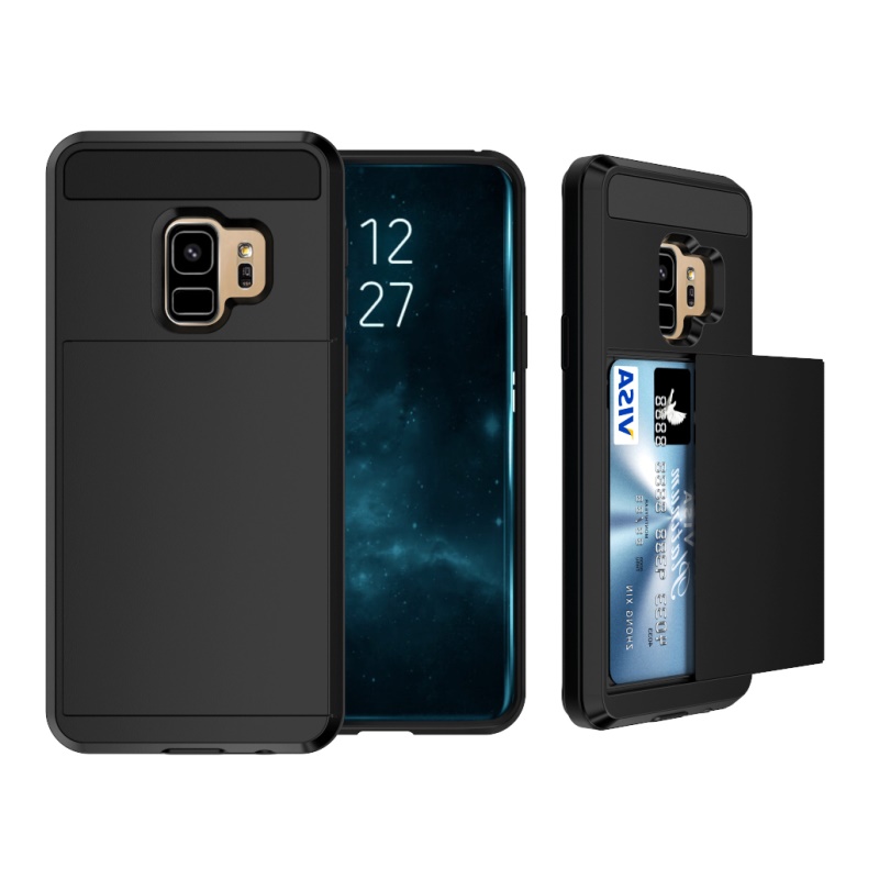 เคส Samsung Galaxy S9 G960 #เคสฝาหลัง Sliding Card Holder PC+TPU