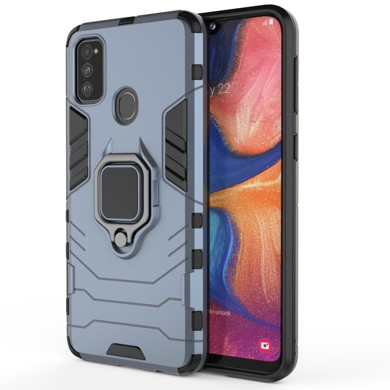 Case Samsung Galaxy M21 #เคสฝาหลังพลาสติกแข็ง +TPU Hybrid Case มีแหวนสวมนิ้วโลหะ