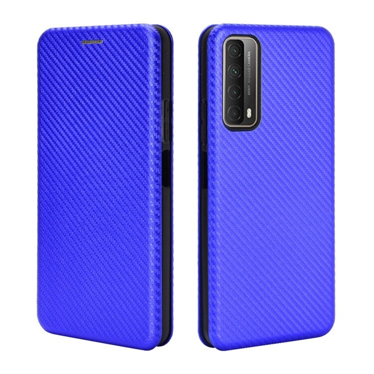 เคส Huawei Y7a #เคสฝาพับลายคาร์บอนไฟเบอร์มีช่องใส่การ์ด Carbon Fiber Wallet Card Slot Magnet Stand Phone Cover