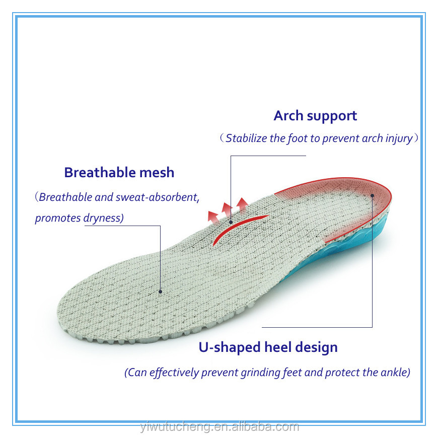 แผ่นรองพื้นรองเท้ากันกระแทก สำหรับวิ่ง Spring insole sport running (O6)