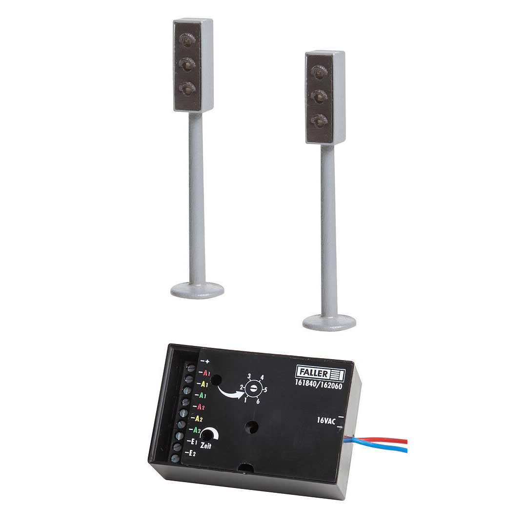 Faller 2 LED Traffic Lights with Electronics