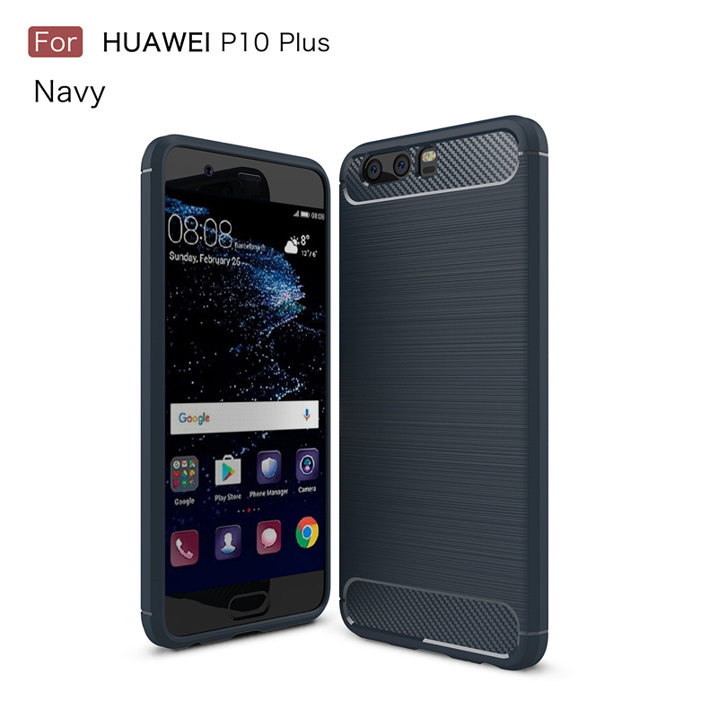 เคส Huawei P10 Plus เคสฝาหลังคาร์บอนไฟเบอร์ - TPU ดีไซด์สวยงาม
