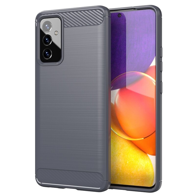 เคส Samsung Galaxy M52 5G#เคสฝาหลังตกแต่งคาร์บอนไฟเบอร์ ผิวขัดแปรง Brushered TPU Back Case