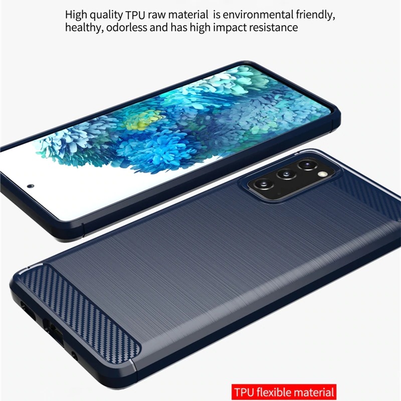 เคส Samsung Galaxy S20 FE/S20 FE 5G#เคสคาร์บอนไฟเบอร์ ผิวขัดแปรง Brushered TPU Back Case