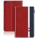 เคส Samsung Galaxy Tab A 10.1 (2019) T510 T515 #เคสฝาพับหนัง PU ออกแบบสีทูโทนมีสายรัดพร้อมที่เก็บการ์ด PU Leather Tablet Stand Case with Card Storage