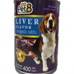 Pet8 เปียกกระป๋อง รสตับ 400g