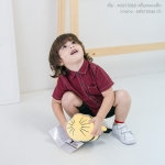 เสื้อเชิ้ต ลายสก็อต สีแดง สำหรับเด็ก