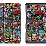 Case Huawei MediaPad M6 8.4 Turbo #เคสฝาพับ 3 พับพิมพ์ลาย Pattern Printing Tri-fold Stand PU Leather Smart Tablet ลาย Graffiti Pattern (พร้อมส่ง)