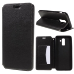 Case Samsung Galaxy J8 (2018) #เคสฝาพับหนัง PU มีช่องใส่บัตร Auto-absorbed Leather