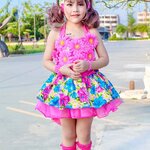 ชุดกระโปรงเด็กหญิง แต่งดอกแจ่มๆ