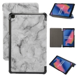 Case Samsung Galaxy Tab A 8 (2019) with S Pen P200 P205 #เคสฝาพับปกสามพับลายเนื้อหินอ่อน Marble Texture Tri-fold PU Leather + PC Stand Tablet Shell