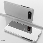 Case Samsung Galaxy A80 #เคสฝาพับปกโปร่งแสงผิวเงา View Window Plated Mirror Surface Leather (พร้อมส่ง)