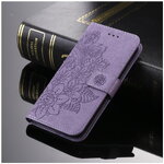 เคส realme C55#เคสฝาพับแบบกระเป๋าสตางค์หนัง PU ลายนูนมีช่องใส่บัตรลายดอกไม้