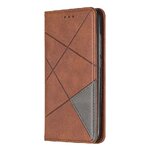 Case realme C55#เคสฝาพับหนัง PU มีช่องเสียบ ID บัตรอื่นๆในตัว Geometric Pattern Leather Card Holder Protective