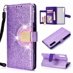 Case Samsung Galaxy A7 (2018) A750 #เคสฝาพับแบบกระเป๋าสตางค์ Glitter Powder ตกแต่ง Rhinestone มีกระจก