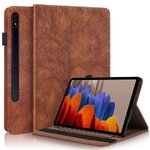 เคส Samsung Galaxy Tab S8 5G 11 นิ้ว SM-X700 SM-X706 #เคสฝาพับหนัง PU ลายต้นไม้ Life Tree Print Leather Stand Smart Case Cover