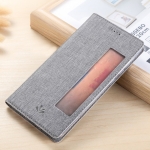 เคส Huawei P20 Pro #เคสฝาพับหนังฝาพับมีช่องวิวด้านข้าง VILI DMX Cross Texture View Window Leather