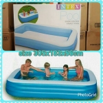 สระน้ำเป่าลม สี่เหลี่ยมสีฟ้า