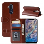 เคส Nokia 8.1 / X7 #เคสฝาพับหนัง PU ผิวหนังม้าสไตล์กระเป๋าสตางค์