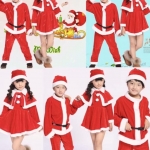 ชุดซานต้า แซนตี้ ผ้ากำมะหยี่ขอบสีขาวเป็นผ้าสำลี