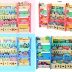 ชั้นหนังสือพร้อมชั้นเก็บของ