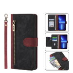 เคส iPhone XS Max #เคสฝาพับหนัง PU 2 สี มีช่องใส่บัตร ช่องซิป ปิดแม่เหล็ก Zipper Pocket Stand Flip Cover with Strap