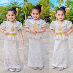 ชุดไทยเด็กหญิง โทนขาวนวล