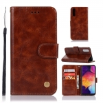 เคส Samsung Galaxy A70 #เคสฝาพับพรีเมี่ยมแบบกระเป๋าสตางค์ หนัง PU Vintage