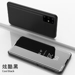 เคส Samsung Galaxy S10 Lite #เคสฝาพับปกโปร่งแสงผิวเงา Electroplating Mirror Surface Window View