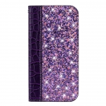 Case Samsung Galaxy A7 (2018) #เคสฝาพับหนัง PU ลายหนังจระเข้ Crocquile Texture Glittery Sequins Splicing มีช่องใส่การ์ด